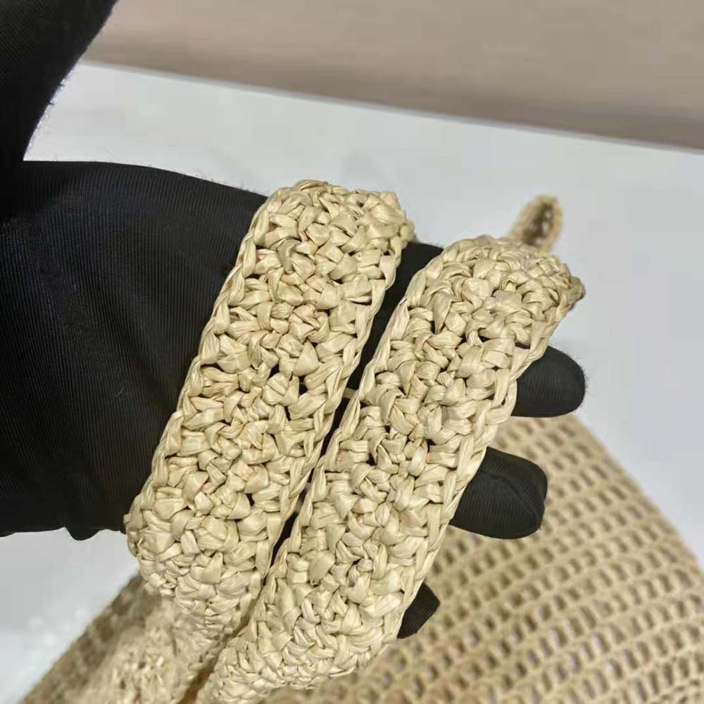 Prada Women Raffia Tote Bag with a Soft-Natural - image 6