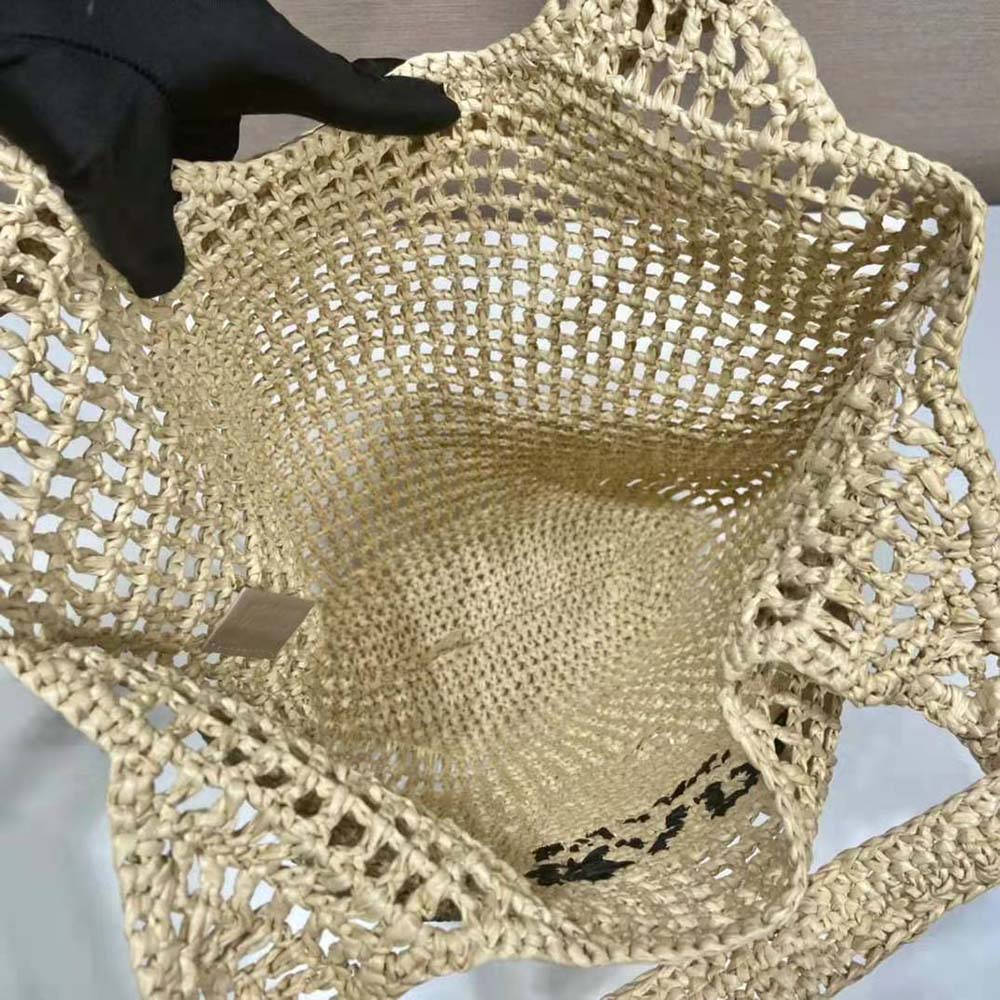 Prada Women Raffia Tote Bag with a Soft-Natural - image 9