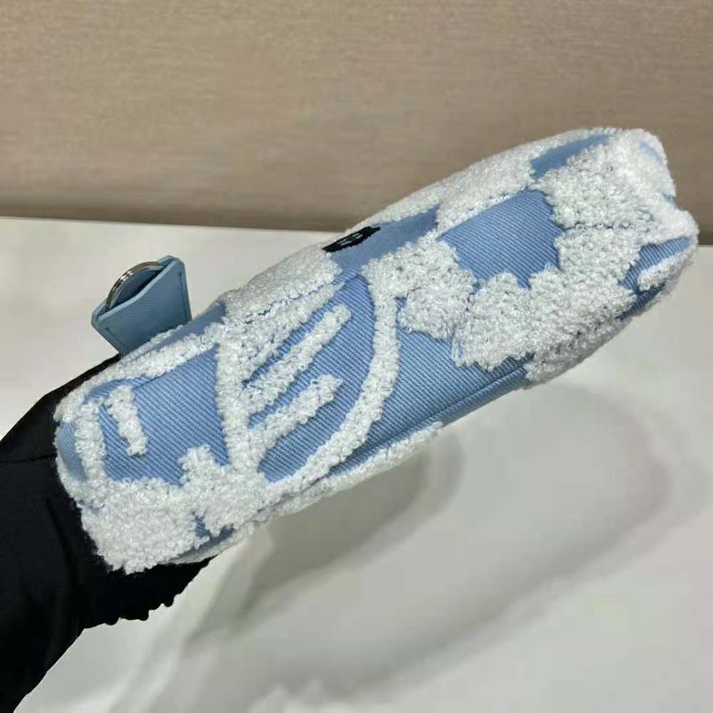 Prada Women Re-Edition 2000 Embroidered Drill Mini Bag-Blue - image 7