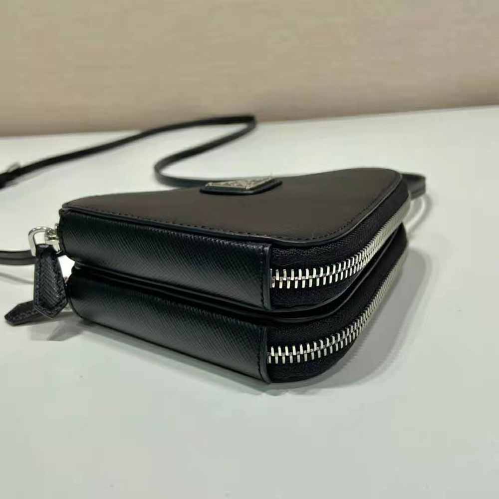 Prada Women Saffiano Leather Mini Pouch-Black - image 6