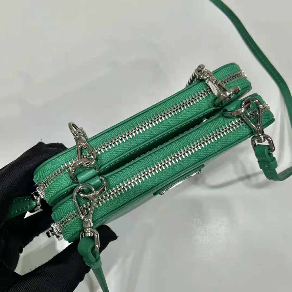 Prada Women Saffiano Leather Mini Pouch-Green - image 8
