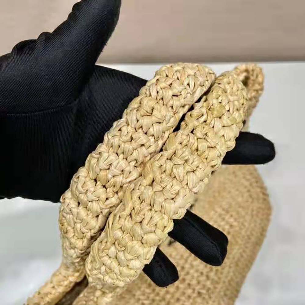 Prada Women Small Raffia Tote Bag-Natural - image 8