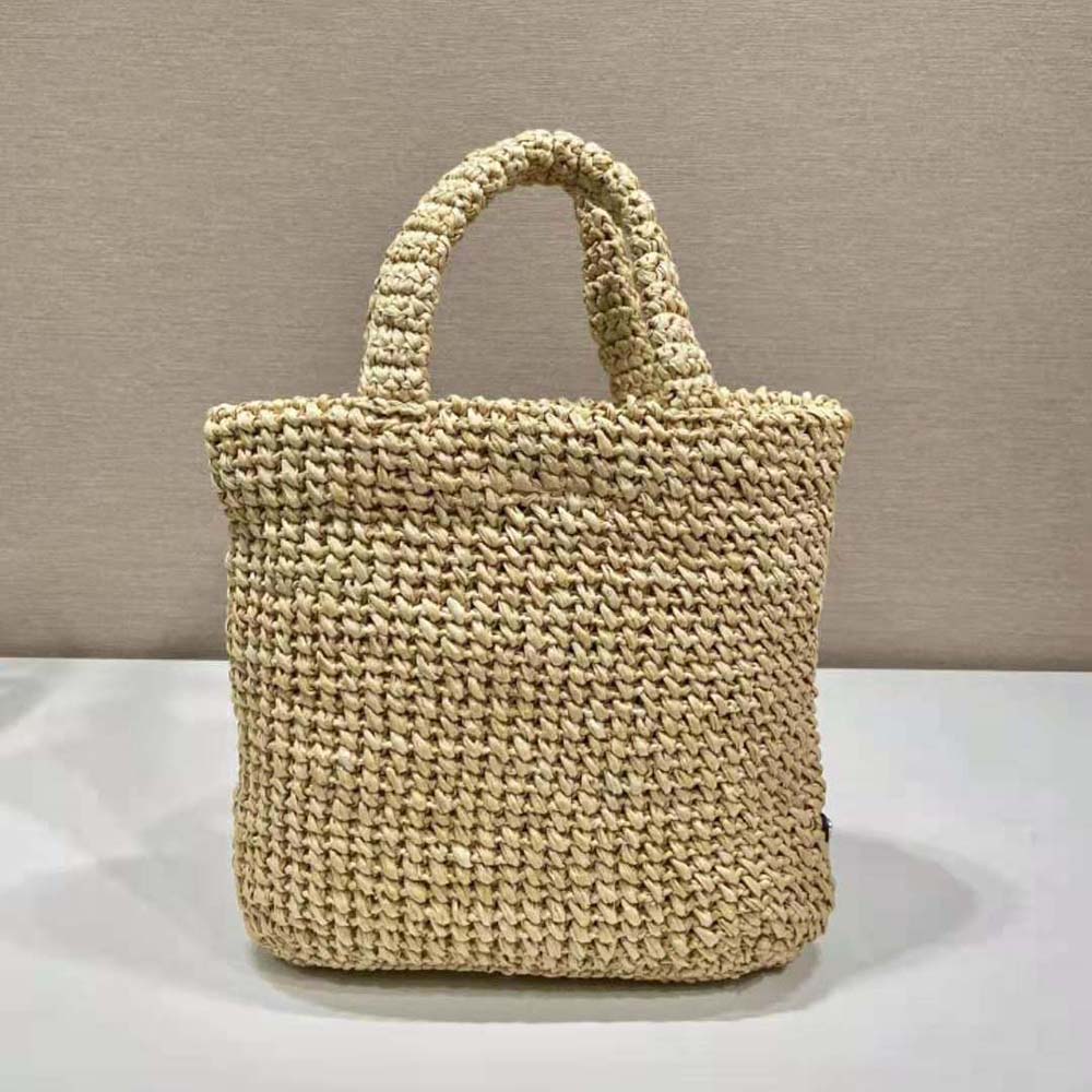 Prada Women Small Raffia Tote Bag-Natural - image 4