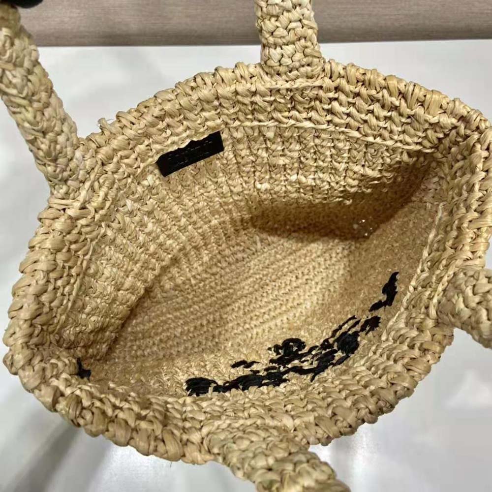 Prada Women Small Raffia Tote Bag-Natural - image 9