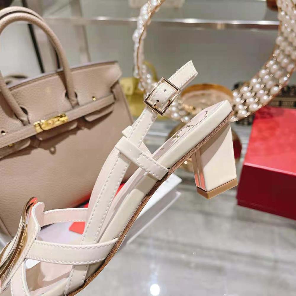 Roger Vivier Women Belle Vivier Metal Buckle Sandals in Patent Leather - image 10
