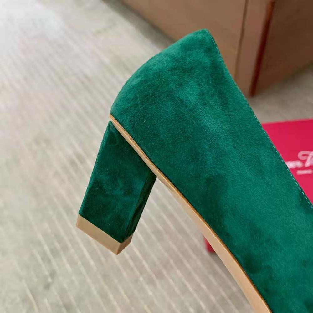 Roger Vivier Women Belle Vivier Stone Buckle Pumps in Suede - image 9