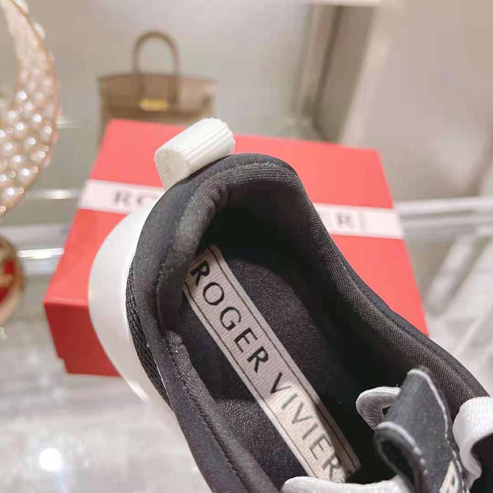 Roger Vivier Women Viv Go Lace Up Sneakers in Technical Fabrics-Black - image 10