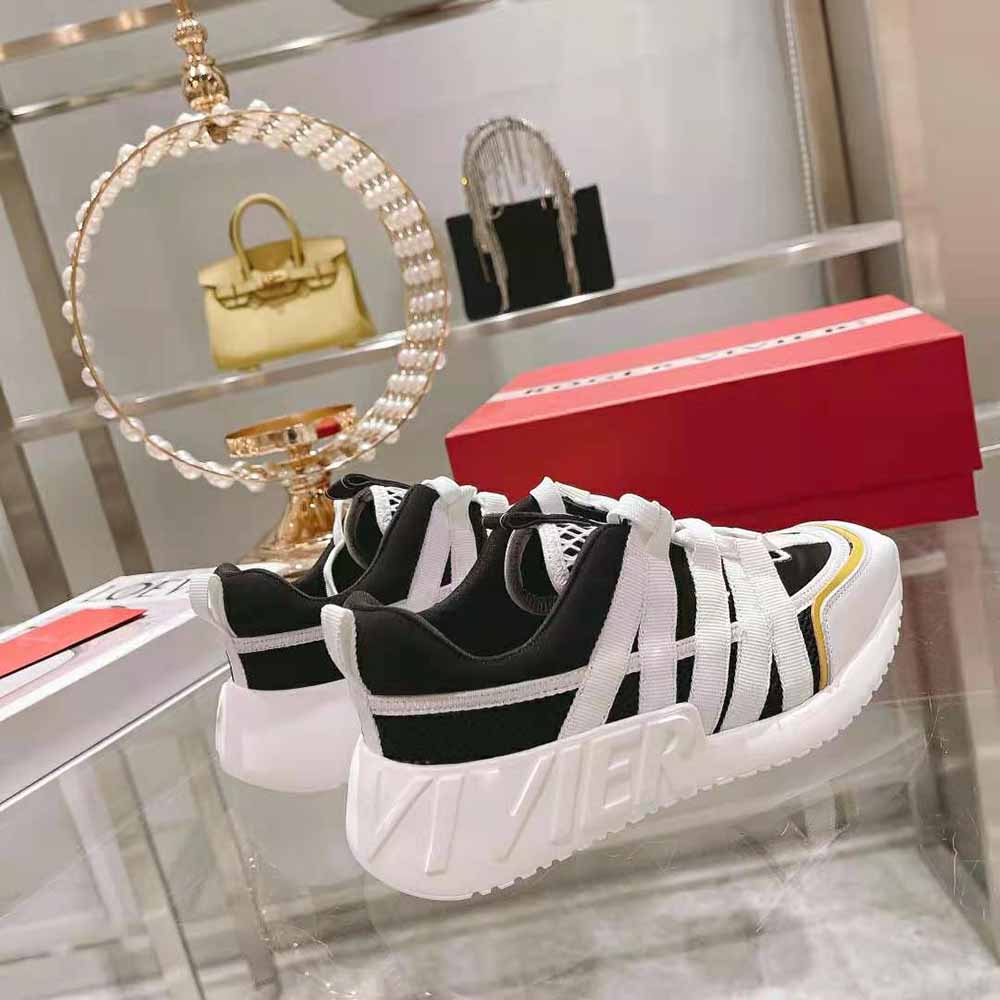 Roger Vivier Women Viv Go Lace Up Sneakers in Technical Fabrics-Black - image 8