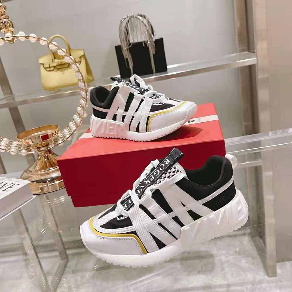 Roger Vivier Women Viv Go Lace Up Sneakers in Technical Fabrics-Black - image 6