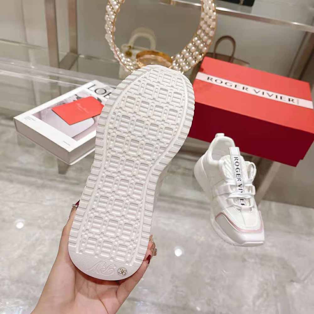 Roger Vivier Women Viv Go Lace Up Sneakers in Technical Fabrics-White - image 8