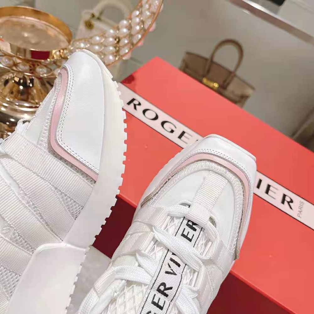 Roger Vivier Women Viv Go Lace Up Sneakers in Technical Fabrics-White - image 10