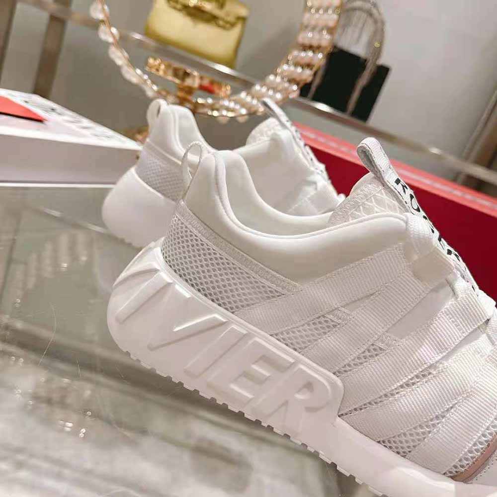 Roger Vivier Women Viv Go Lace Up Sneakers in Technical Fabrics-White - image 9