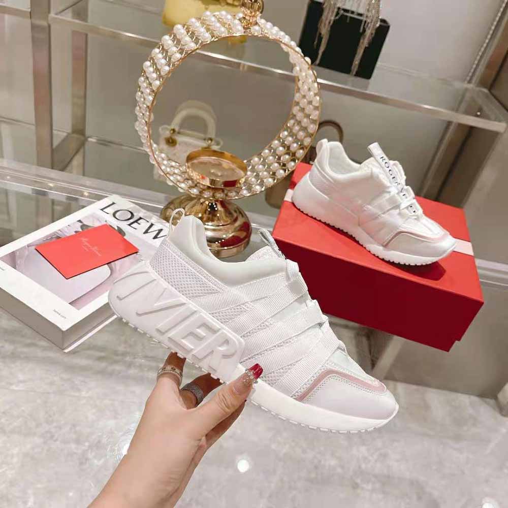 Top view showing streamlined silhouette of Roger Vivier Women Viv Go sneakers