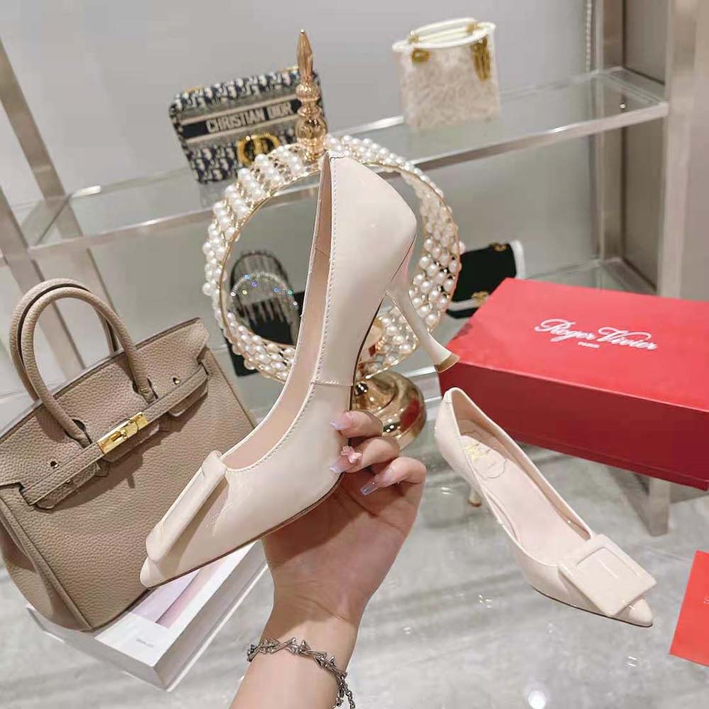 Roger Vivier Women Viv’ In The City Pumps in Patent Leather-White - image 8