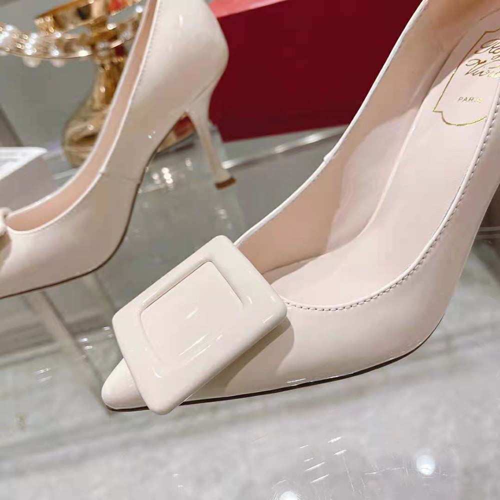 Roger Vivier Women Viv’ In The City Pumps in Patent Leather-White - image 10