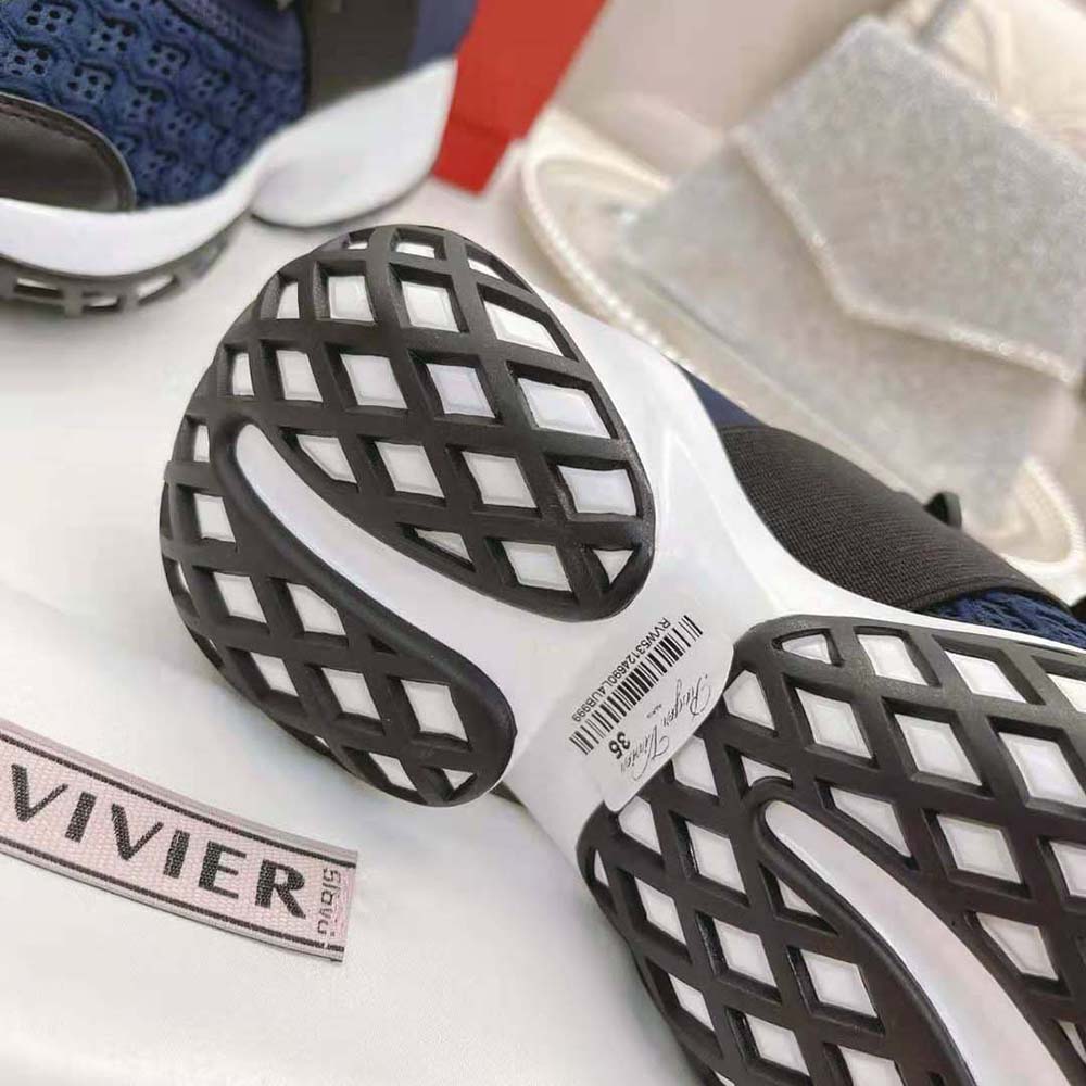 Roger Vivier Women Viv’ Run Strass Buckle Sneakers in Technical Fabrics-Navy - image 10