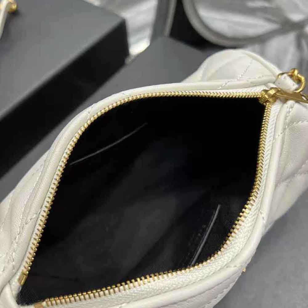 Saint Laurent YSL Women Sade Mini Tube Bag in Quilted Lambskin-White - image 10