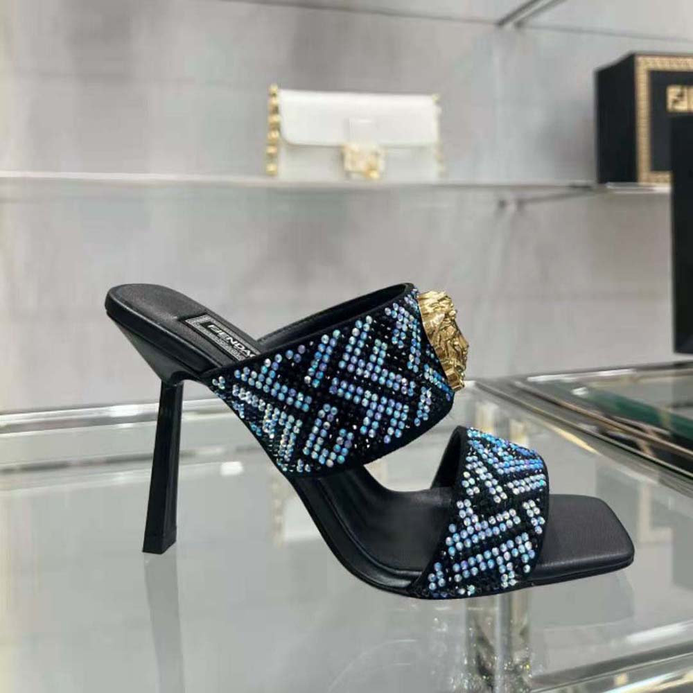 Versace Women Fendace FF Jacquard Mules - image 7
