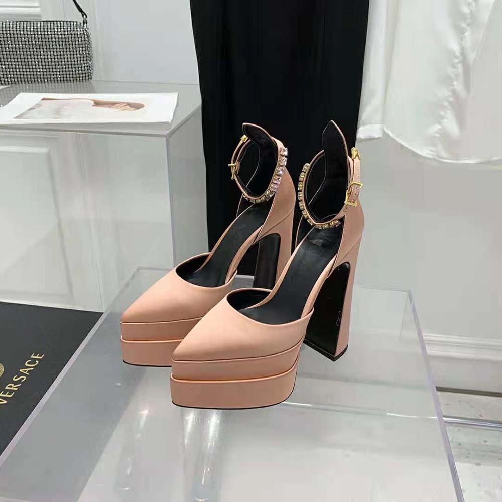 Versace Women Medusa Aevitas Platform Pumps in 15.5cm Heel Hight-Pink - image 4