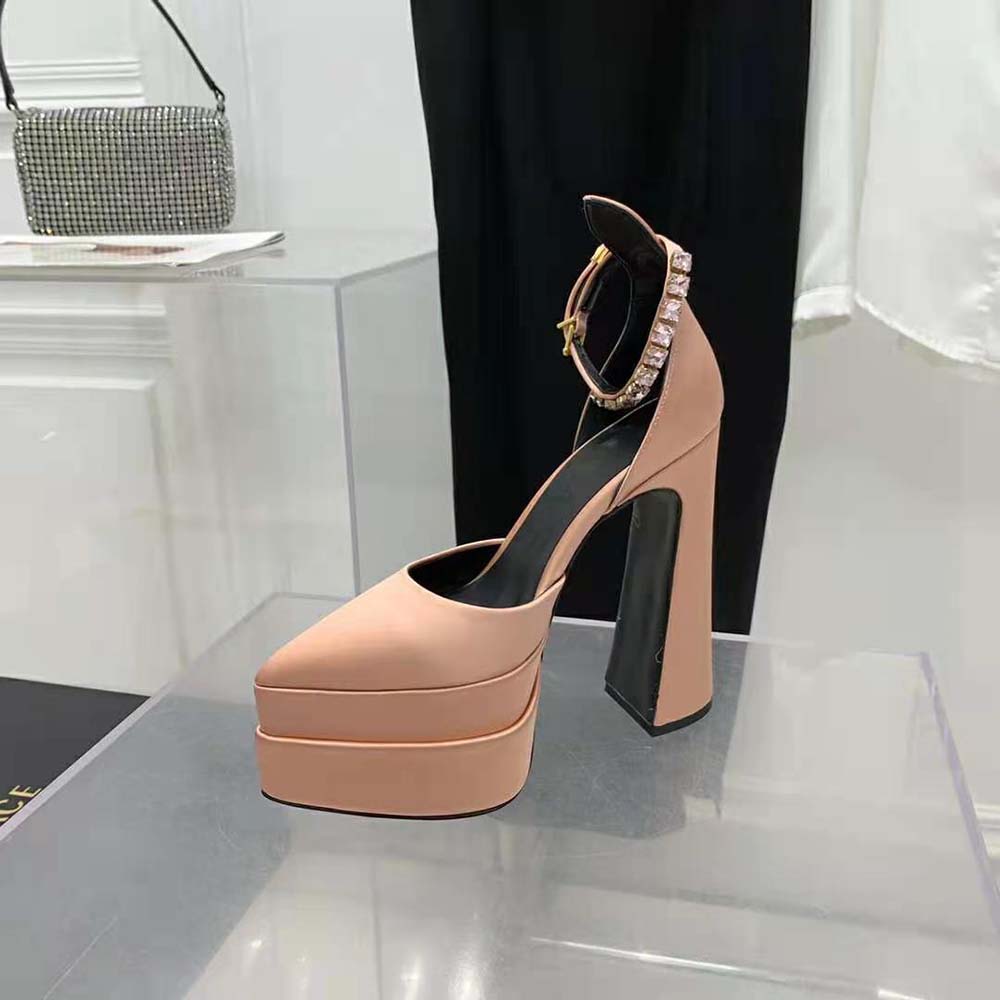 Versace Women Medusa Aevitas Platform Pumps in 15.5cm Heel Hight-Pink - image 7