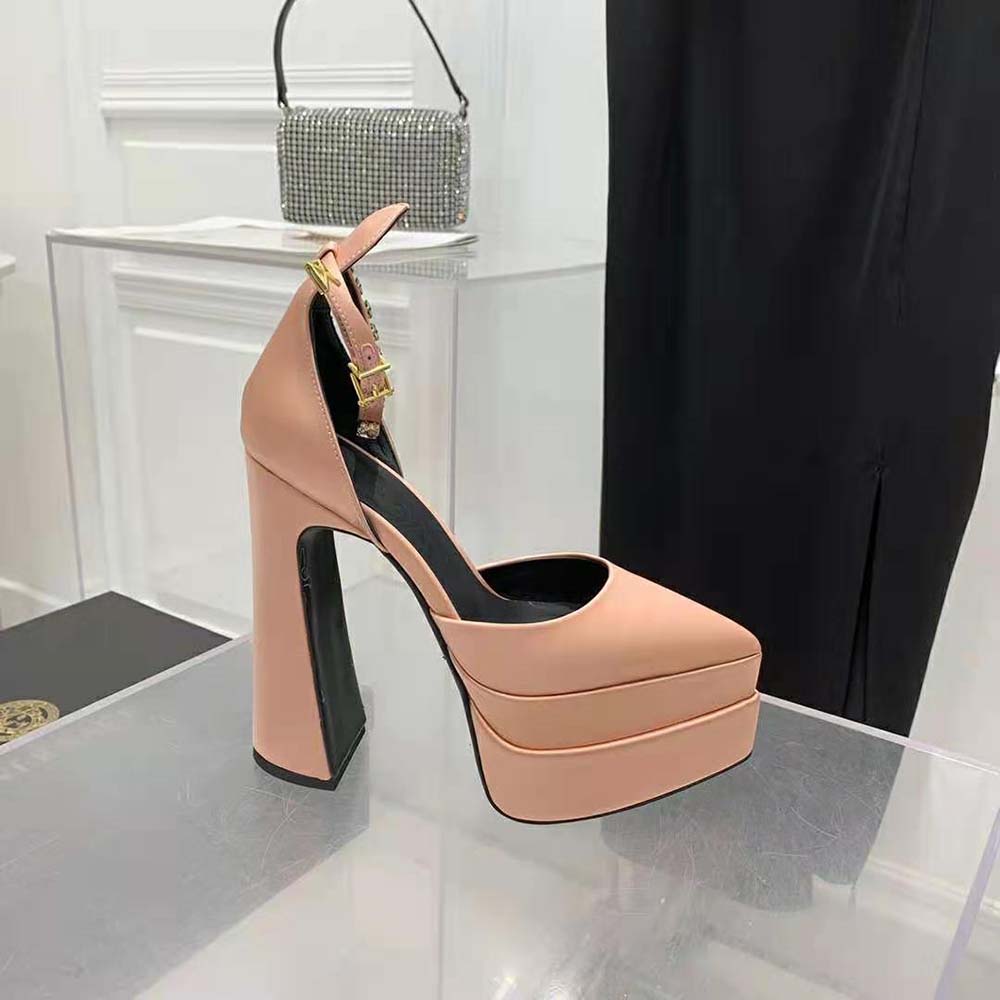 Versace Women Medusa Aevitas Platform Pumps in 15.5cm Heel Hight-Pink - image 6