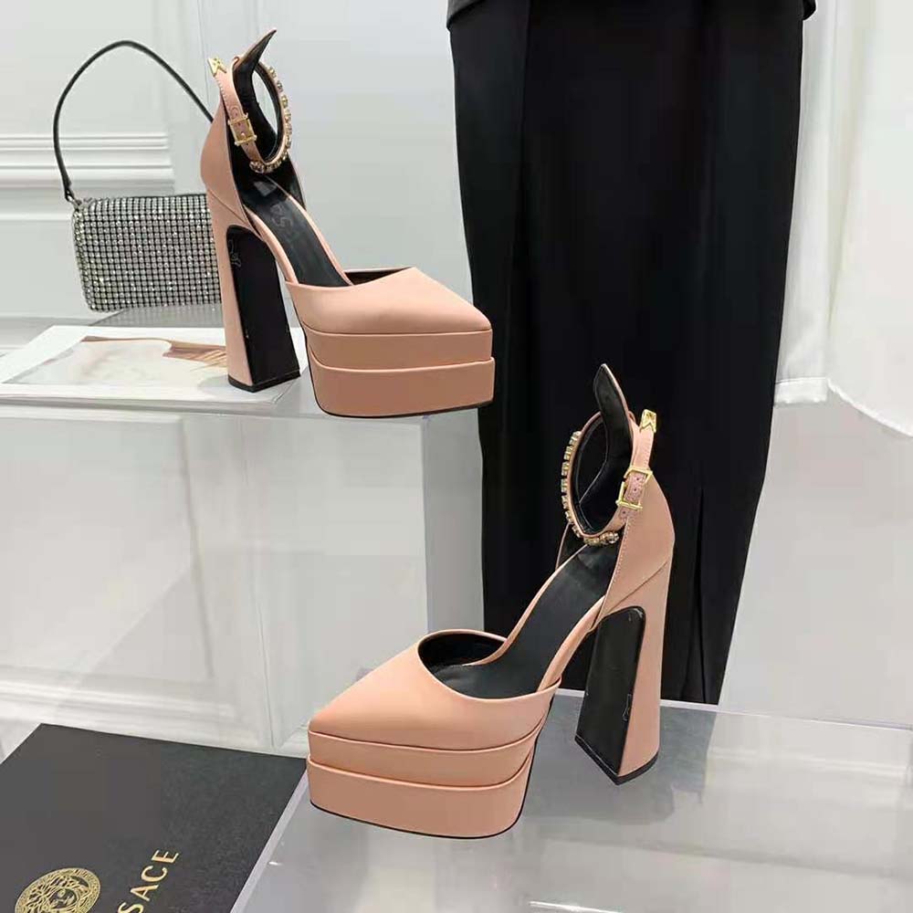 Versace Women Medusa Aevitas Platform Pumps in 15.5cm Heel Hight-Pink - image 5
