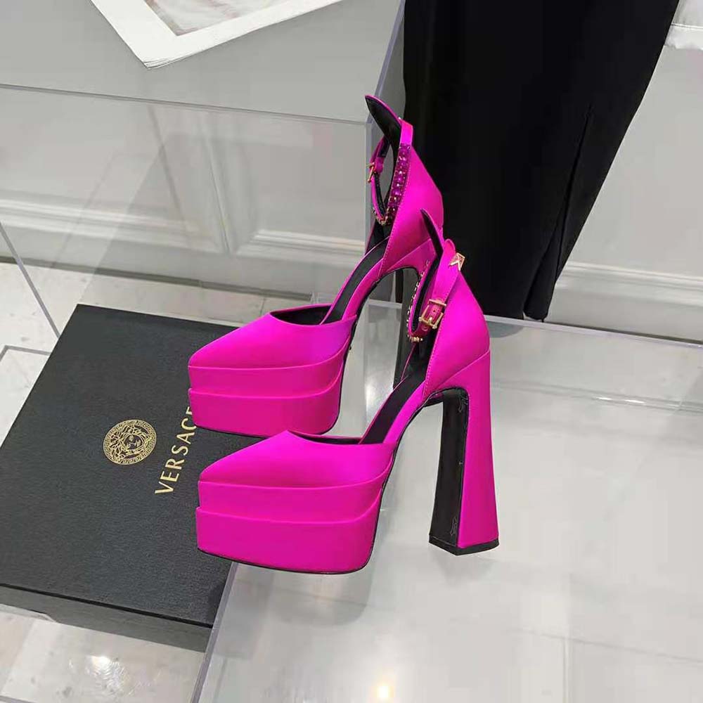 Versace Women Medusa Aevitas Platform Pumps in 15.5cm Heel Hight-Rose - image 5