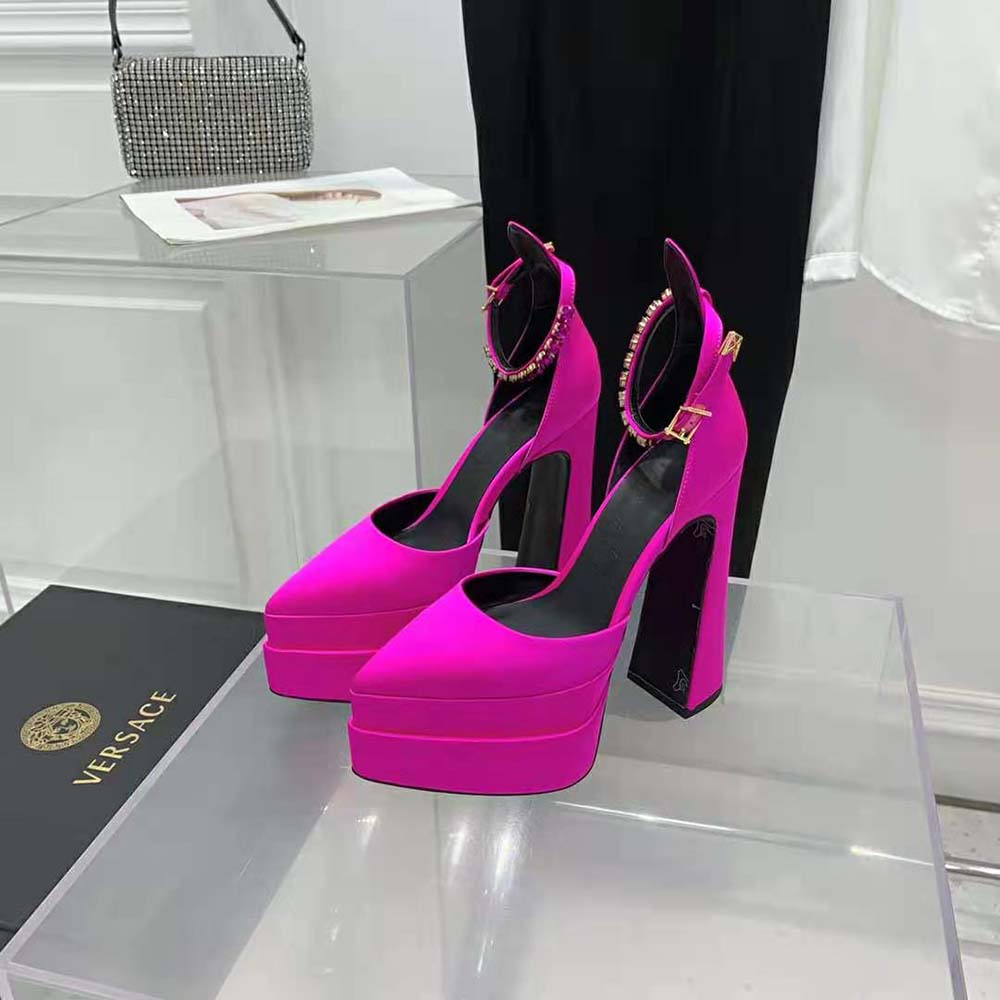 Versace Women Medusa Aevitas Platform Pumps in 15.5cm Heel Hight-Rose - image 4