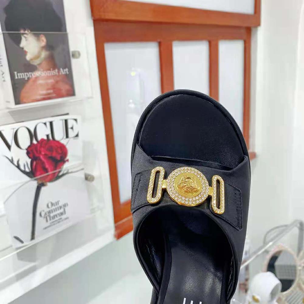 Versace Women Medusa Biggie Crystal Mules-Black - image 6