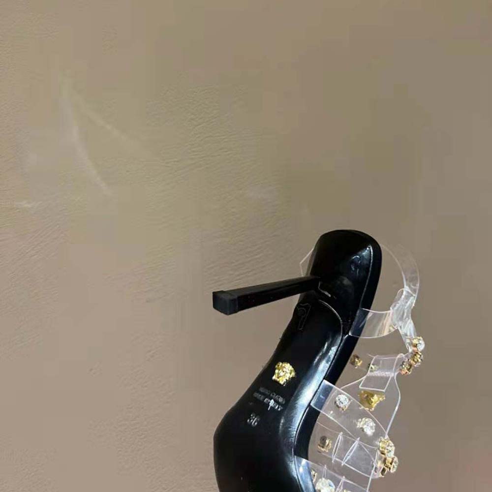 Versace Women Medusa Cage Sandals-Black - image 9