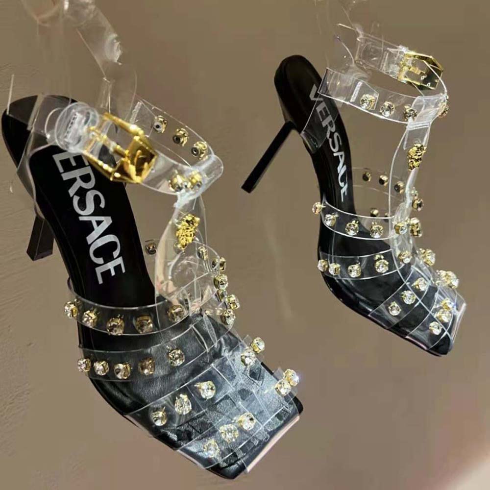 Versace Women Medusa Cage Sandals-Black - image 5
