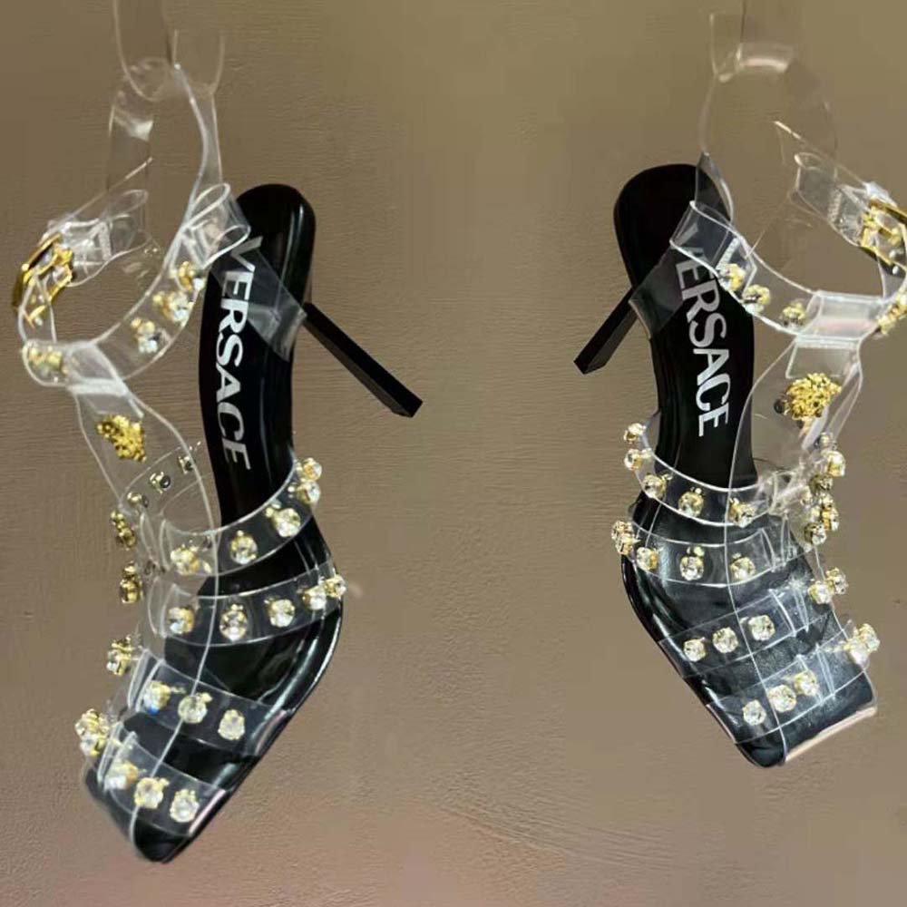 Versace Women Medusa Cage Sandals-Black - image 4