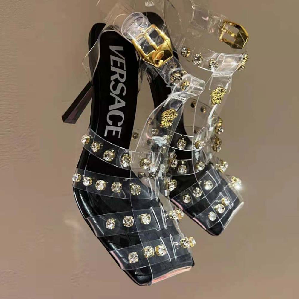 Versace Women Medusa Cage Sandals-Black - image 6