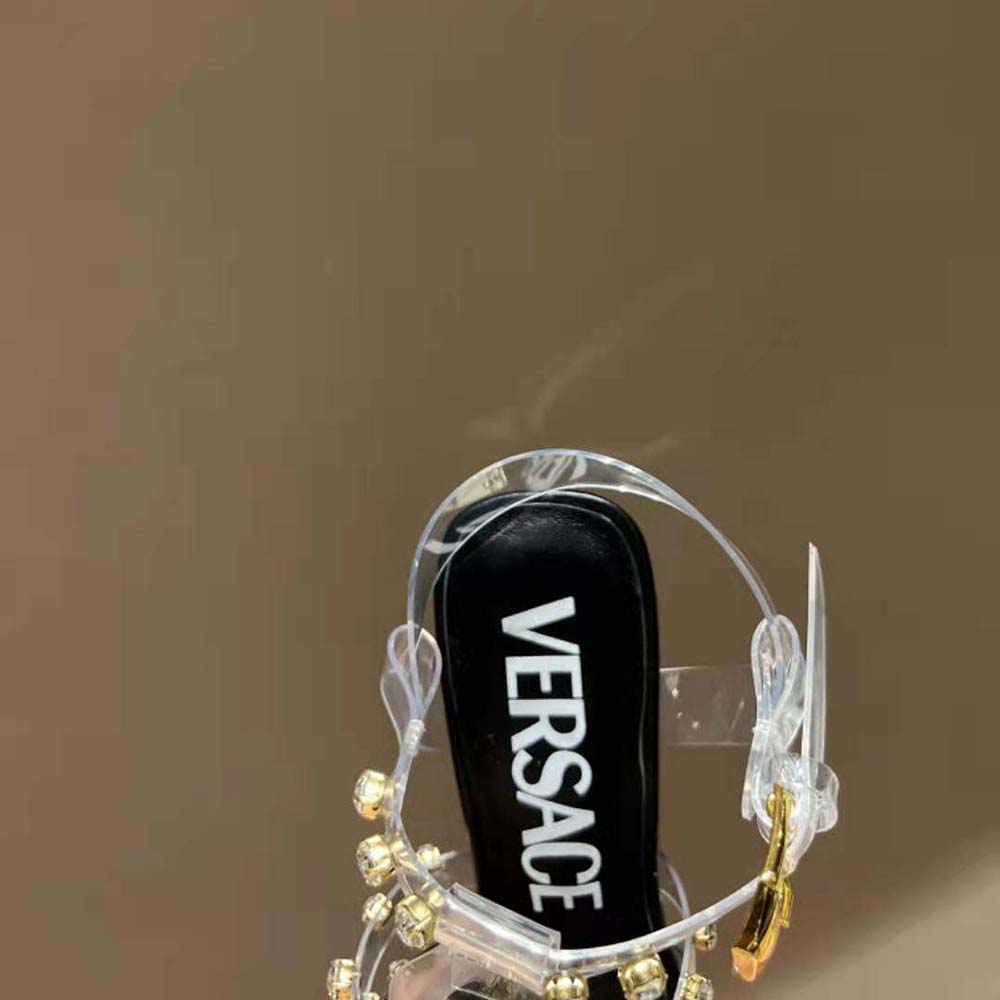 Versace Women Medusa Cage Sandals-Black - image 8