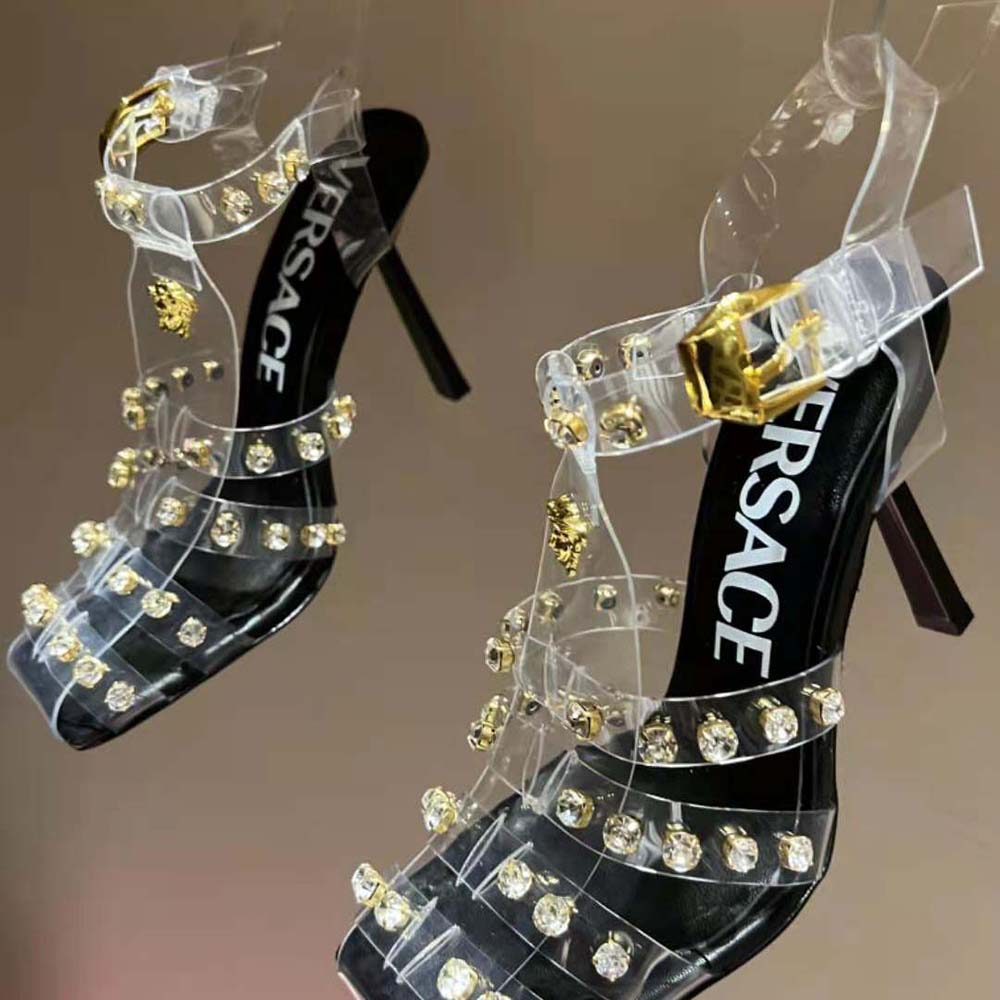 Versace Women Medusa Cage Sandals-Black - image 7