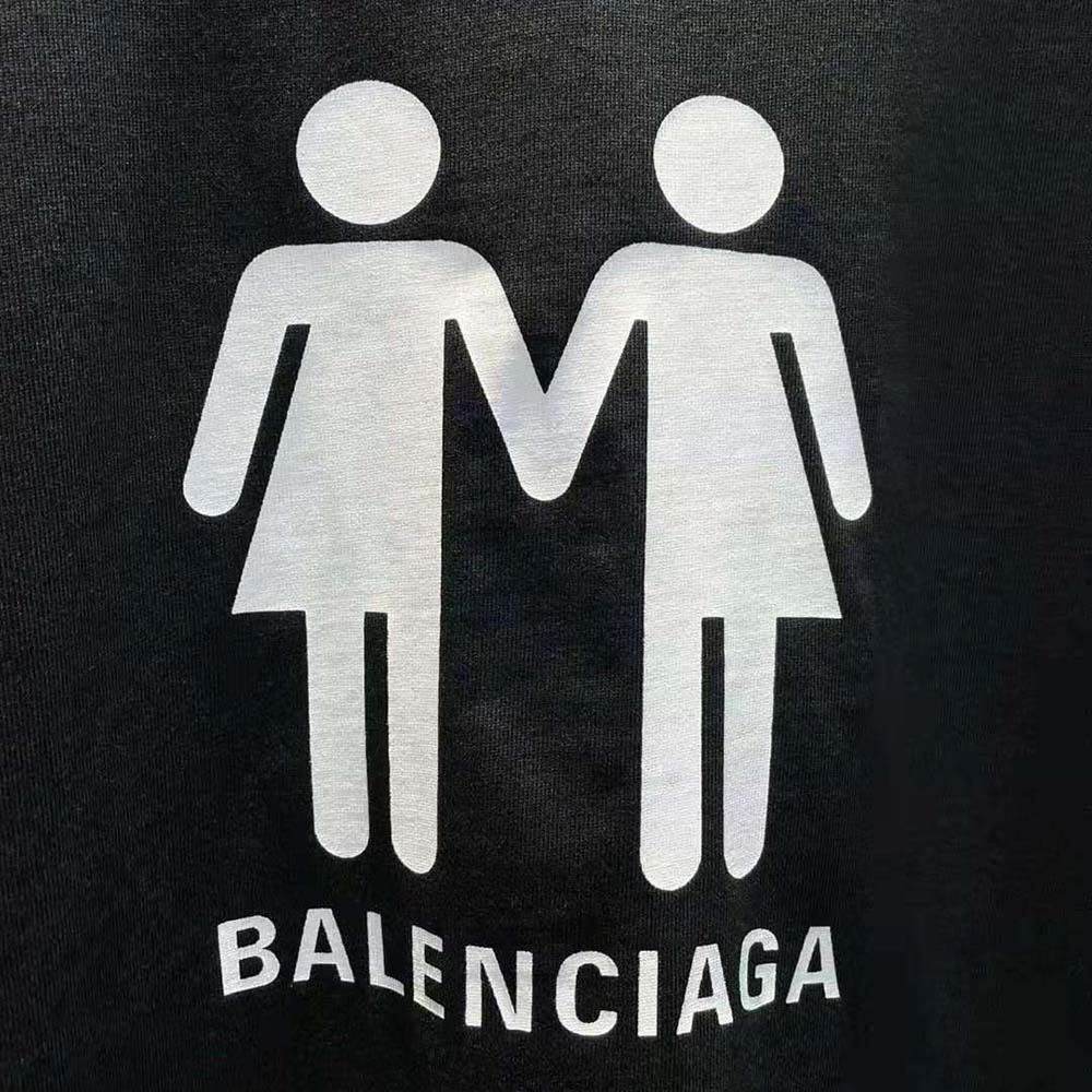 Balenciaga Women Pride 22 T-Shirt Oversized in Black and White Vintage Jersey - image 9