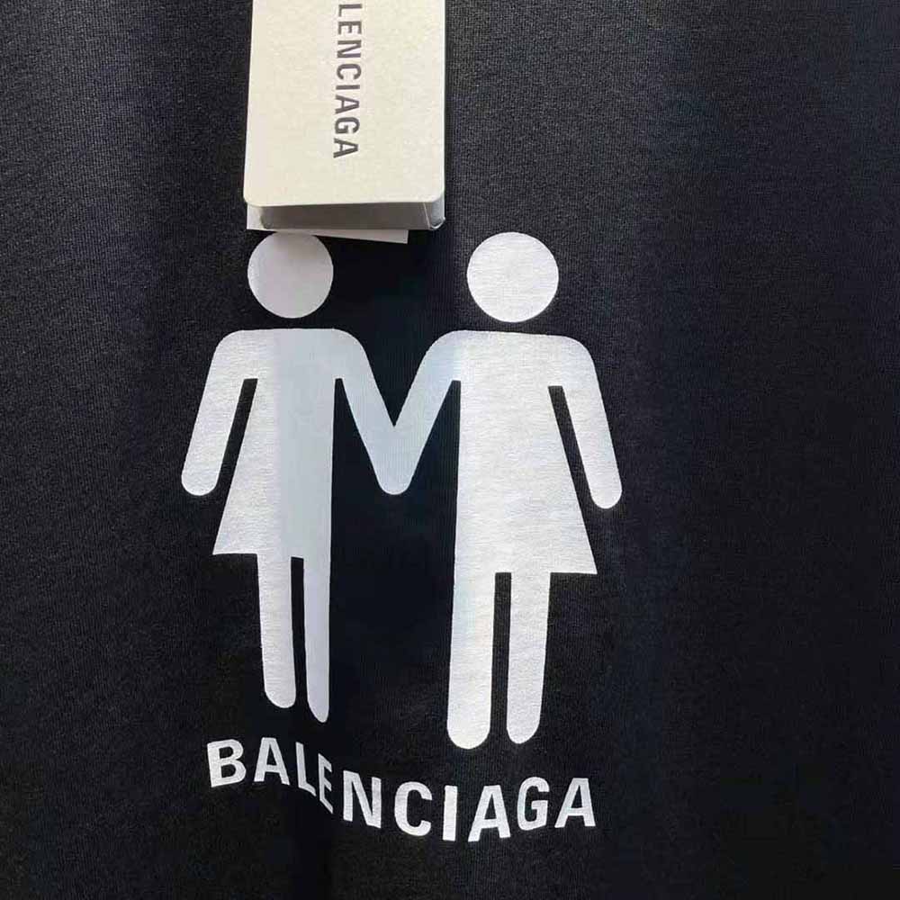 Balenciaga Women Pride 22 T-Shirt Oversized in Black and White Vintage Jersey - image 7