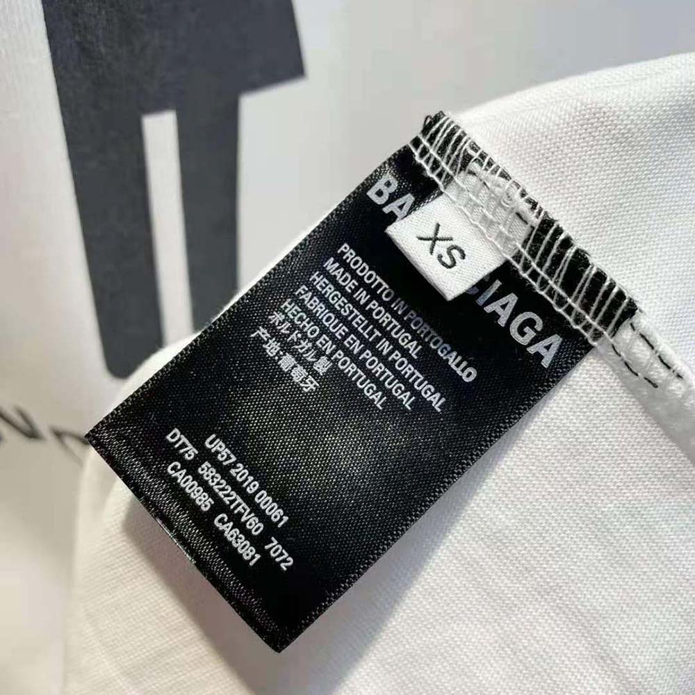 Balenciaga Women Pride 22 T-Shirt Oversized in White and Black Vintage Jersey - image 10