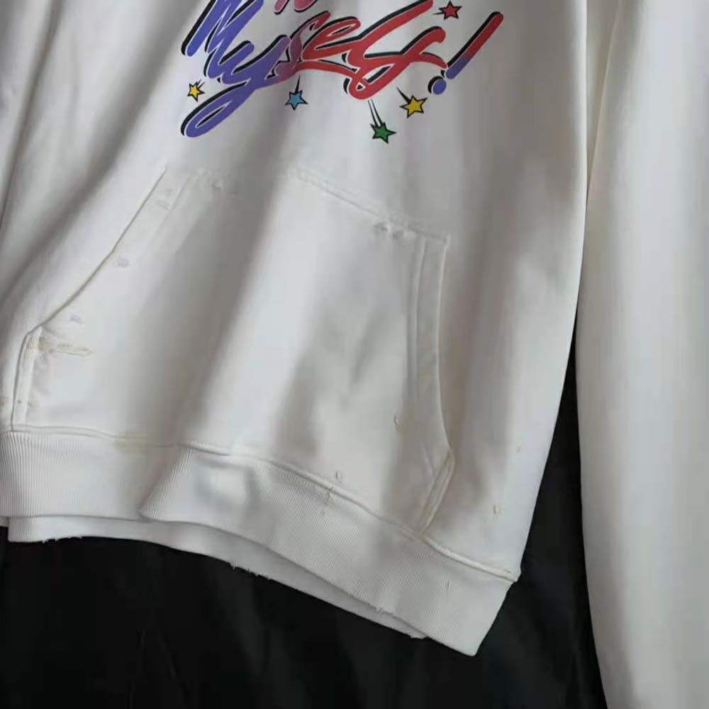 Balenciaga Men 90/10 Hoodie Wide Fit in White Medium Fleece - image 9