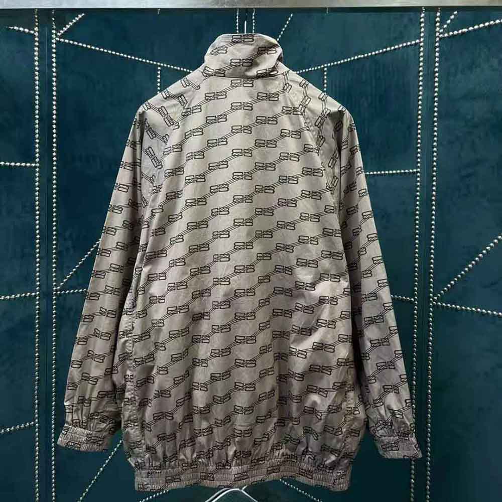 Side angle showcasing silhouette of Balenciaga Men BB Monogram Tracksuit Jacket