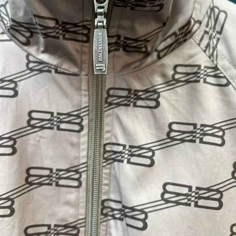 Balenciaga Men BB Monogram Regular Fit Tracksuit Jacket in Beige and Brown Cotton Poplin - image 5