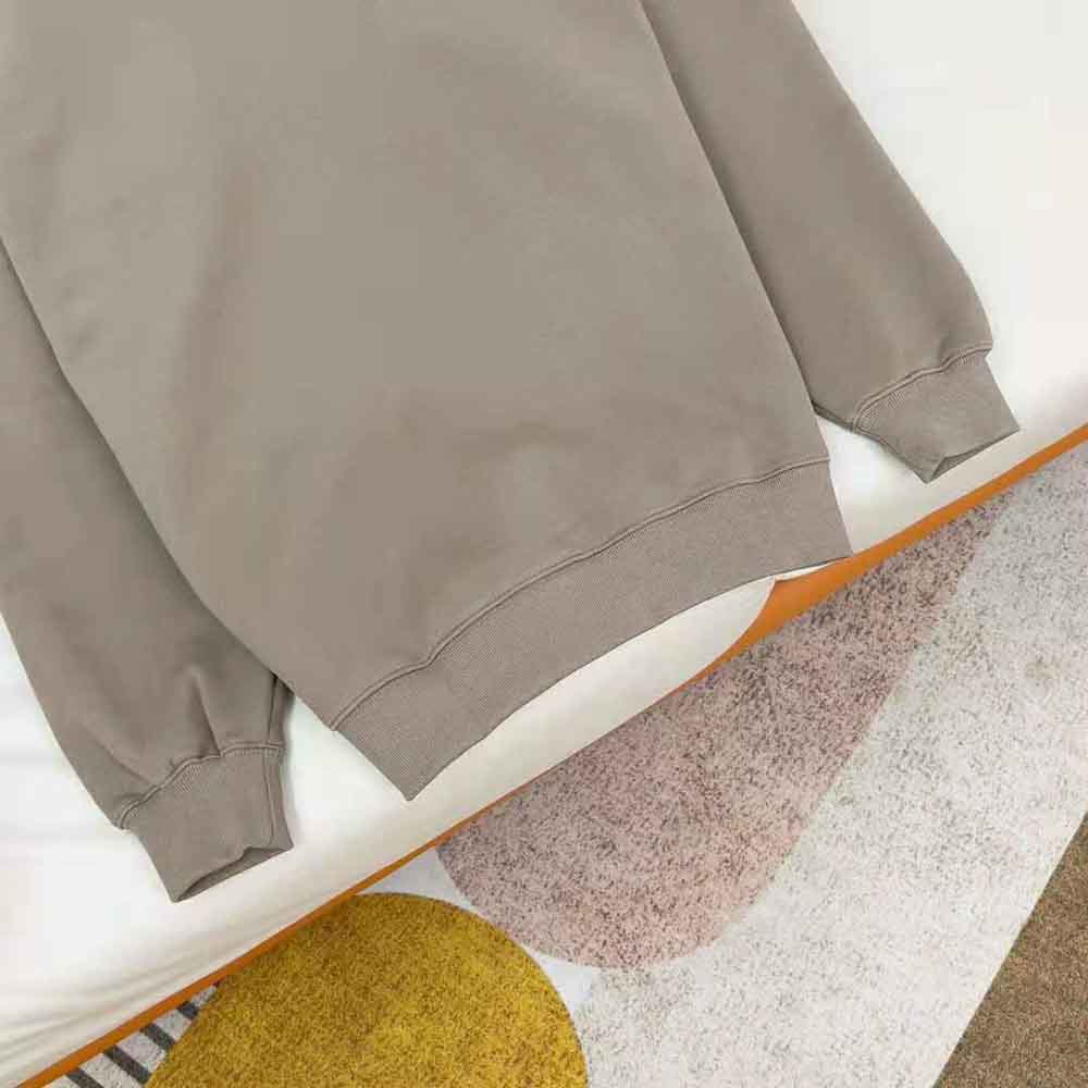 Balenciaga Men Hoodie Medium Fit in Dark Beige and Black Curly Fleece - image 7