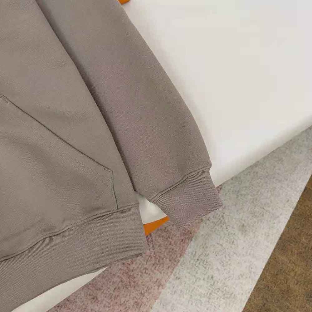 Balenciaga Men Hoodie Medium Fit in Dark Beige and Black Curly Fleece - image 10