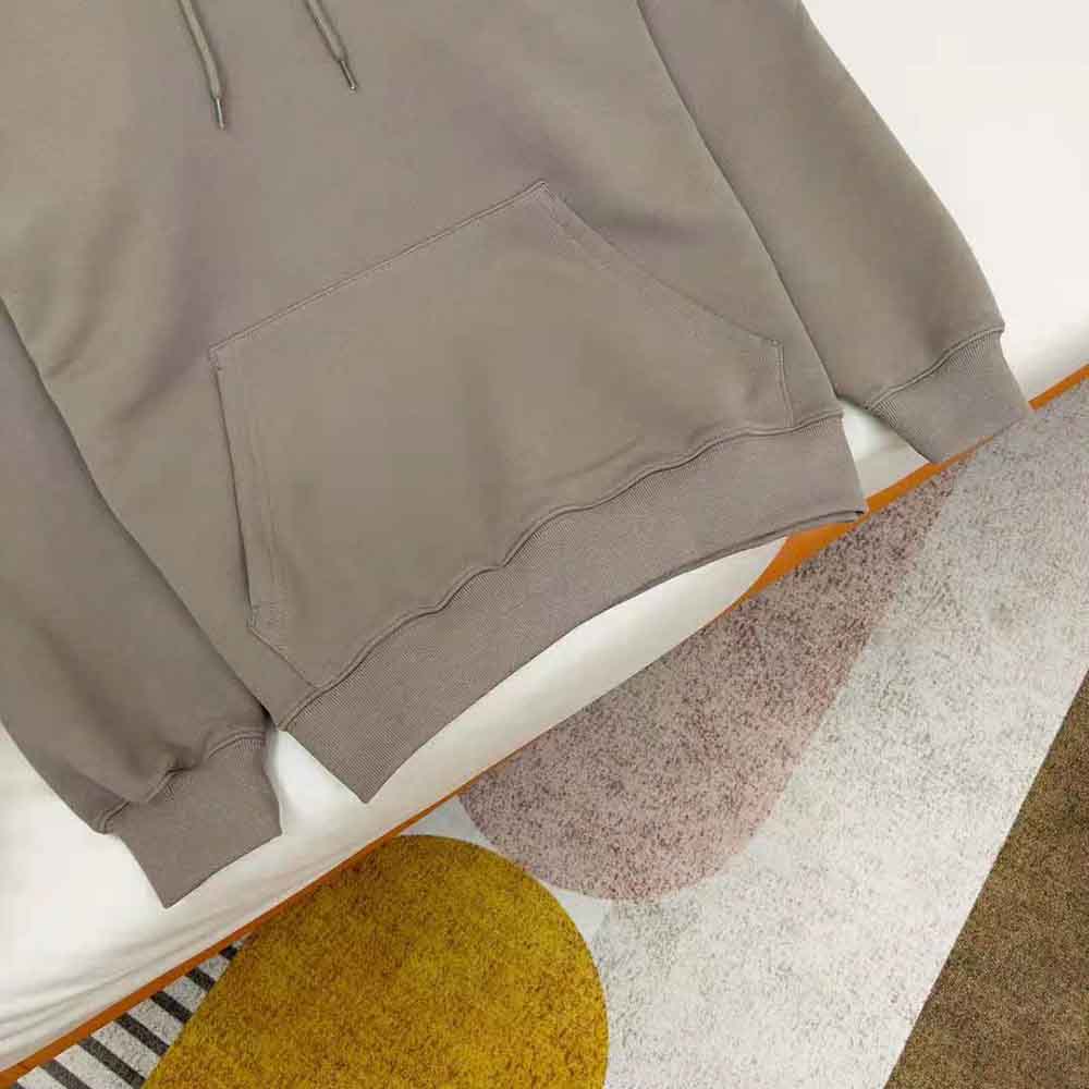 Balenciaga Men Hoodie Medium Fit in Dark Beige and Black Curly Fleece - image 8