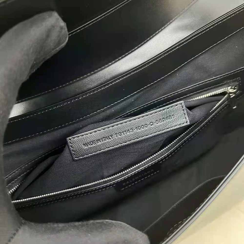 Balenciaga Women Lindsay Large Shoulder Bag in Black Shiny Smooth Calfskin - image 9
