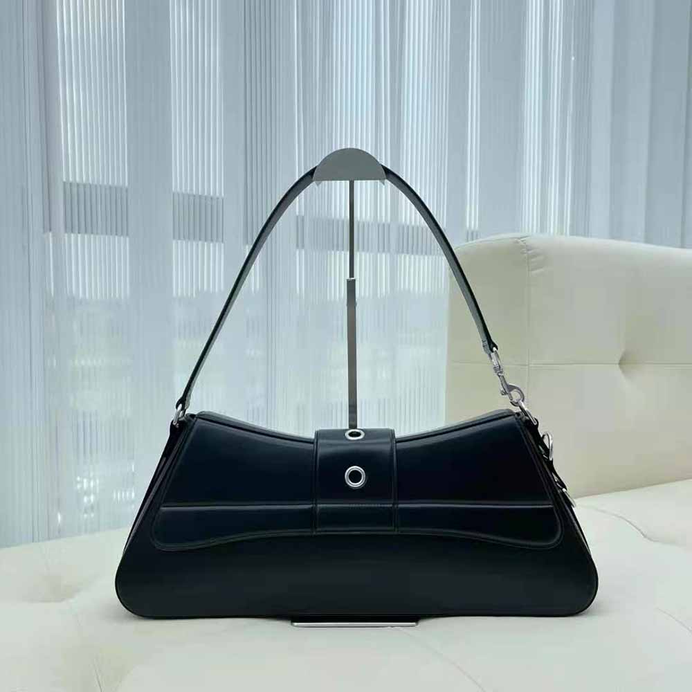 Balenciaga Women Lindsay Large Shoulder Bag in Black Shiny Smooth Calfskin - image 4