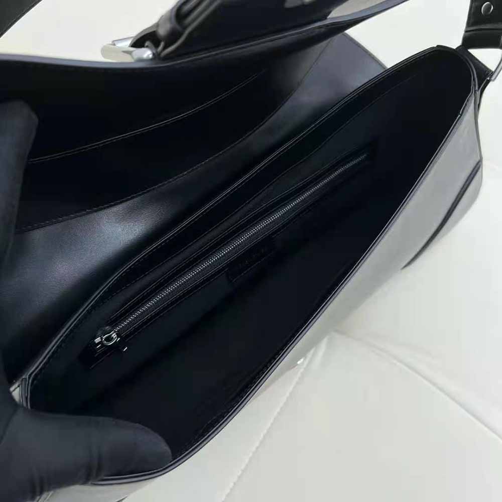 Balenciaga Women Lindsay Large Shoulder Bag in Black Shiny Smooth Calfskin - image 7