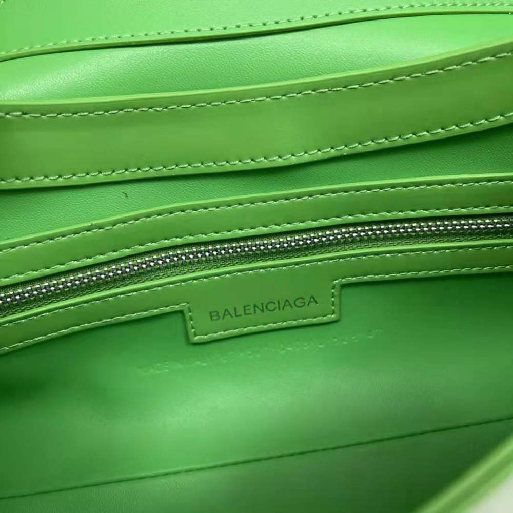 Balenciaga Women Lindsay Small Shoulder Bag With Strap in Bright Green Shiny Smooth Calfskin - image 10