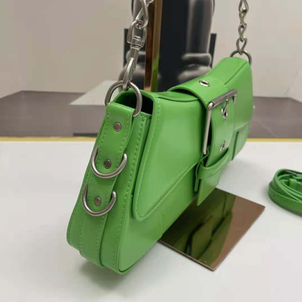 Balenciaga Women Lindsay Small Shoulder Bag With Strap in Bright Green Shiny Smooth Calfskin - image 5