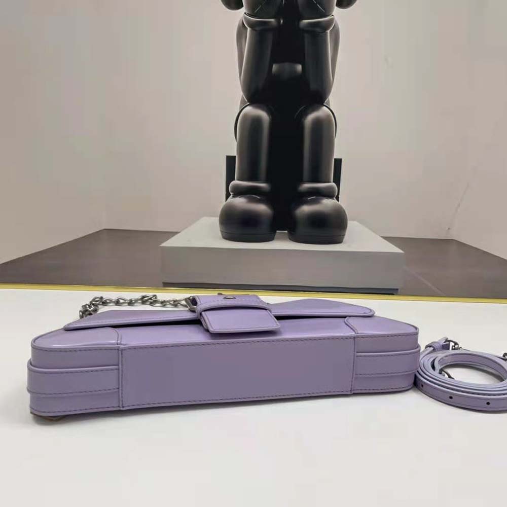 Balenciaga Women Lindsay Small Shoulder Bag With Strap in Light Purple Shiny Smooth Calfskin - image 5